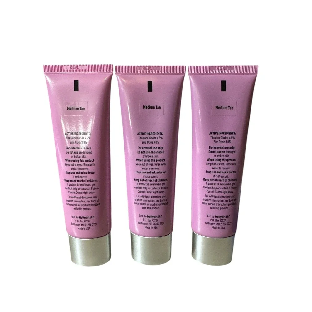 Lot of 3‎ Mally Face Defender BB Cream Foundation SPF 15 - Medium TAN 1.8 oz NEW